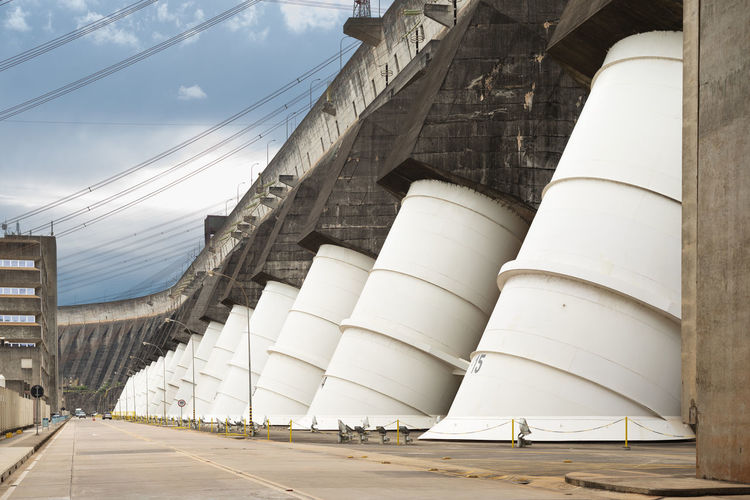Close-up to the itaipu hydroelectric dam.