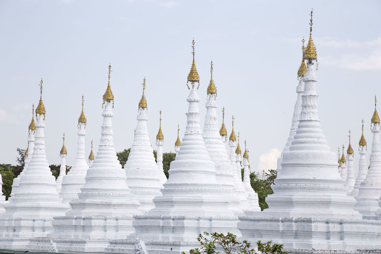 White small stupas at sanda muni pagoda, mandalay