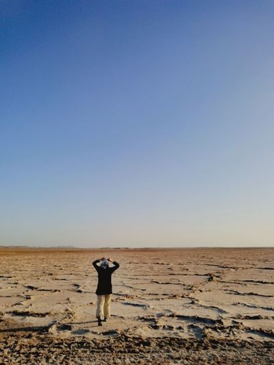 In the middle of a dry lake