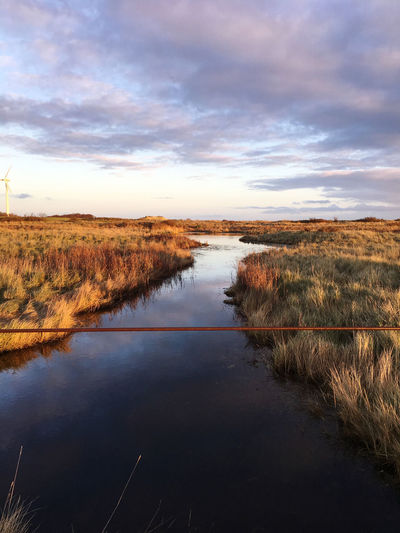 North sea island sunset tidal channel 