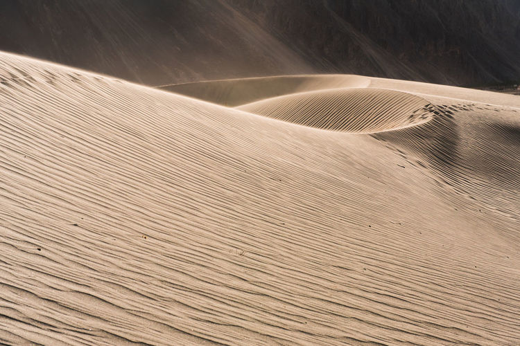 High angle view of sand dune