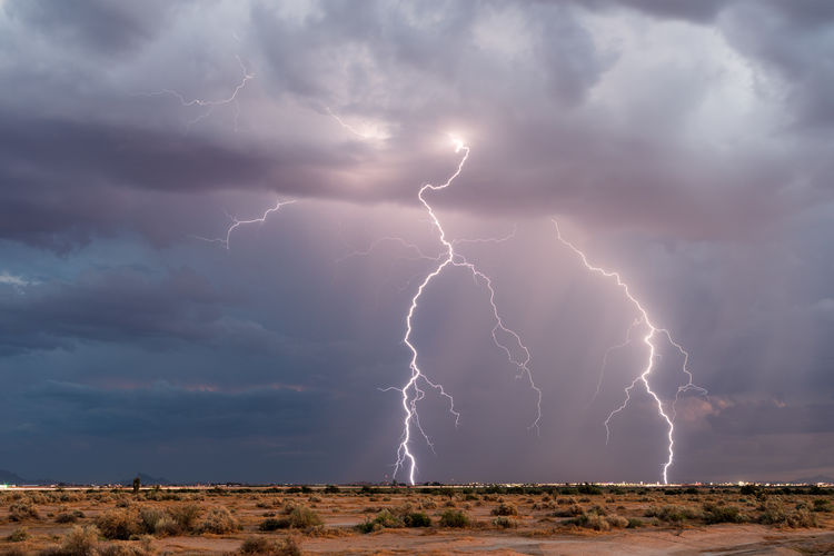 Intense lightning from a monsoon thunderstorm in arizona