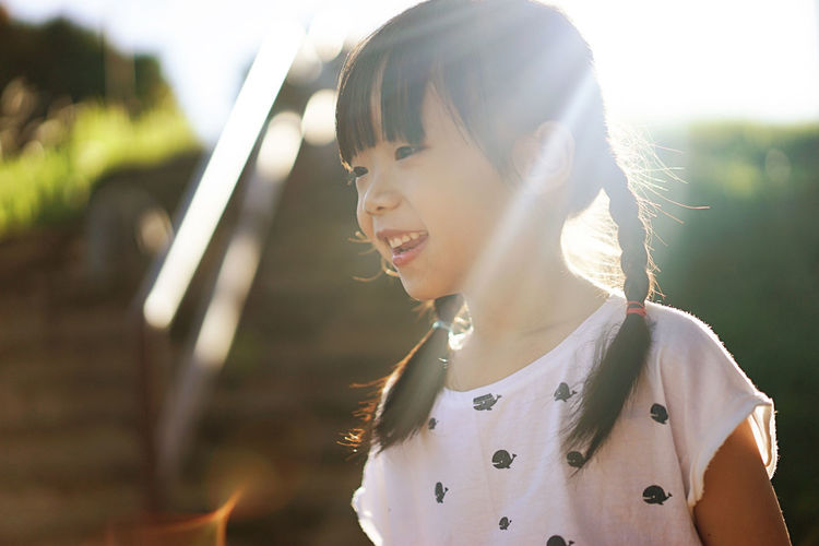 Portrait of smiling asian girl