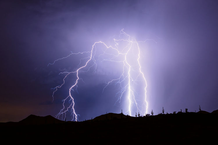 Low angle view of lightning against sky