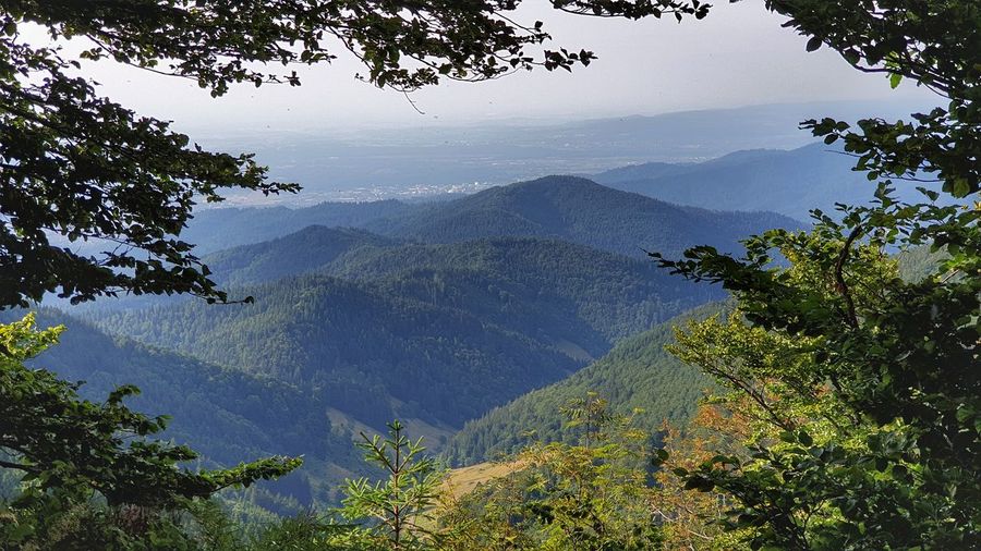 Scenic view of mountains against sky