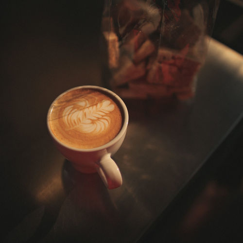 Coffee cup on table