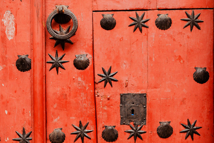 Full frame shot of orange door