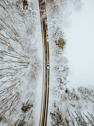 High angle view of road
