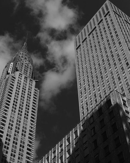 Low angle view of chrysler building against sky