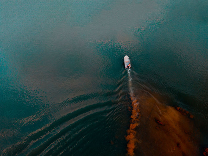 High angle view of sea