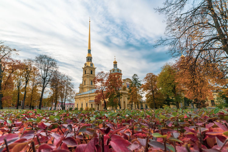 Peter and paul cathedral in the fortress in st. petersburg in autumn