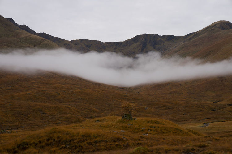 Scenic view of mountains against sky