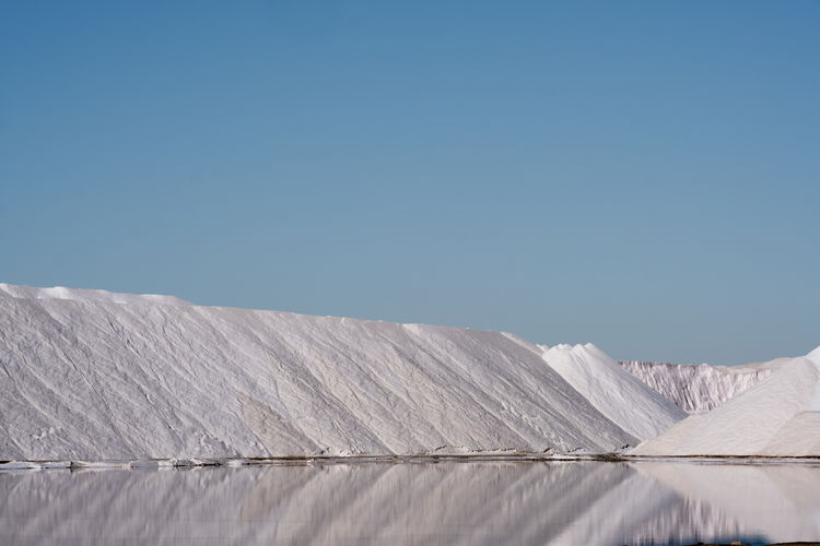 General view of a mountain of salt in a salt flat