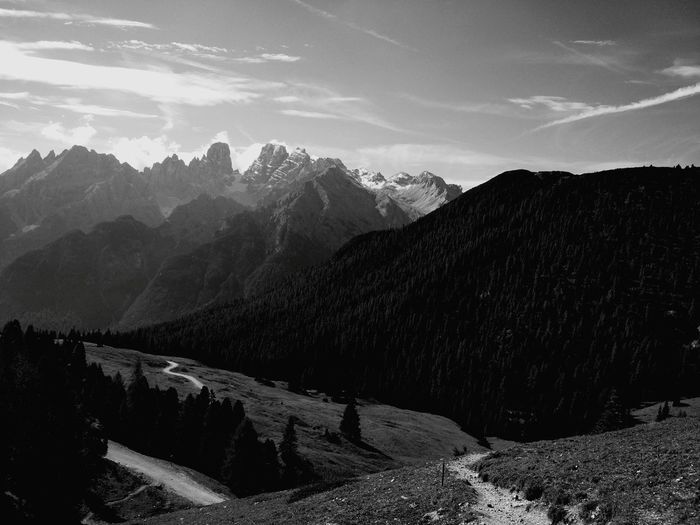 Scenic view of mountains against sky