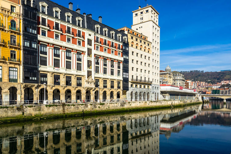 View of bilbao in beautiful sunny day, basque country, spain