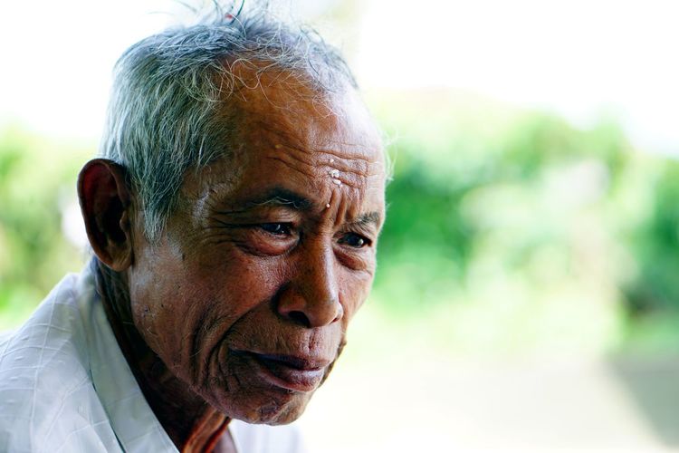 Close-up portrait of oldman