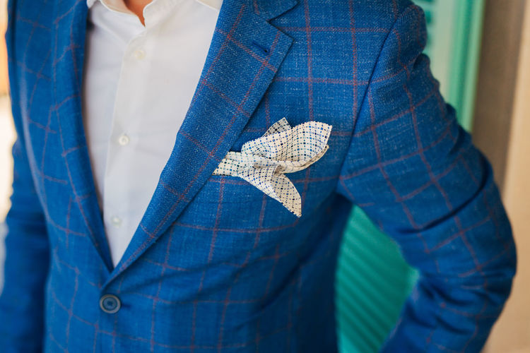 Close-up of man wearing suit