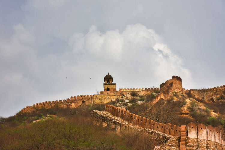 View of fort against cloudy sky