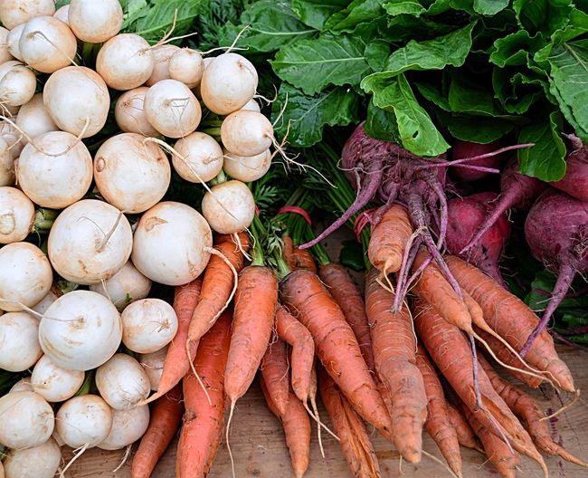 Close-up of various vegetables in market