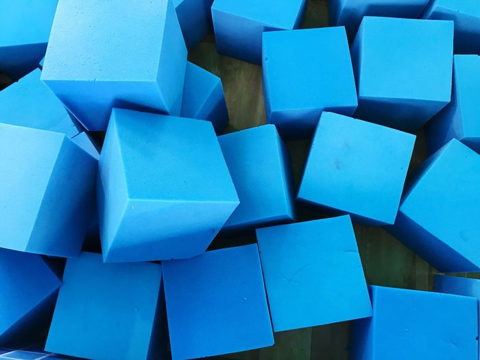 Full frame shot of blue cubics