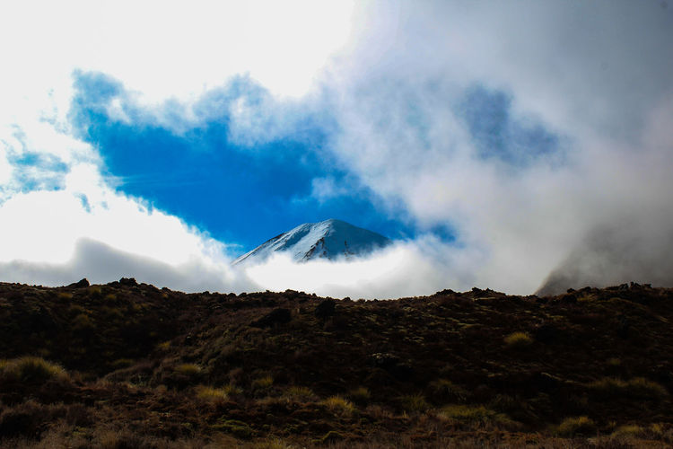 Mt. tongariro through the clouds