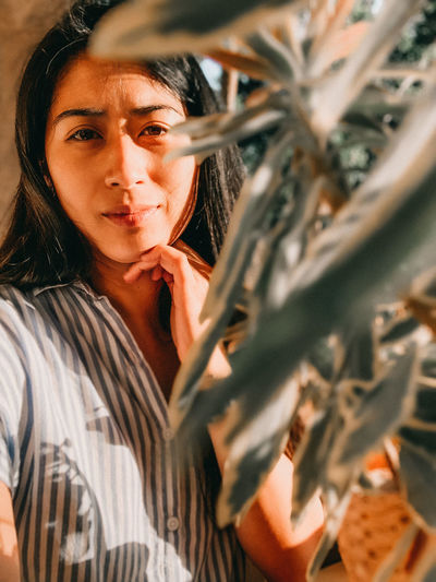Lady and her plants 