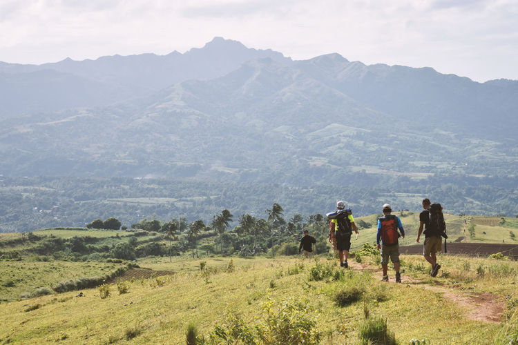Tourists on mountain