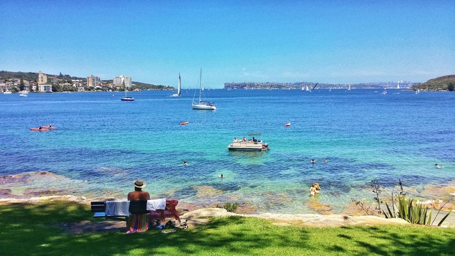 Boats in sea