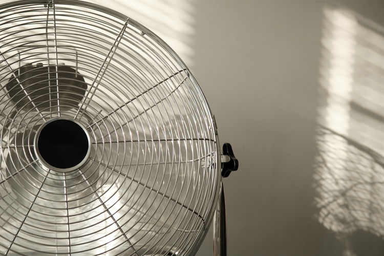 Low angle view of electric fan