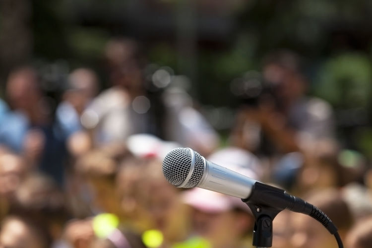 Close-up of microphone