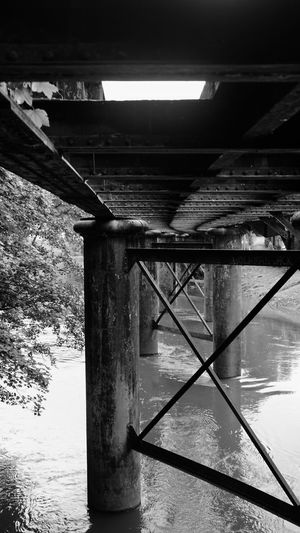 High angle view of bridge over river
