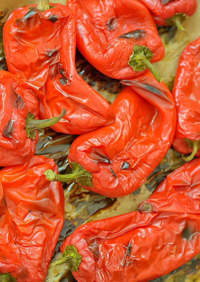 Full frame shot of red peppers