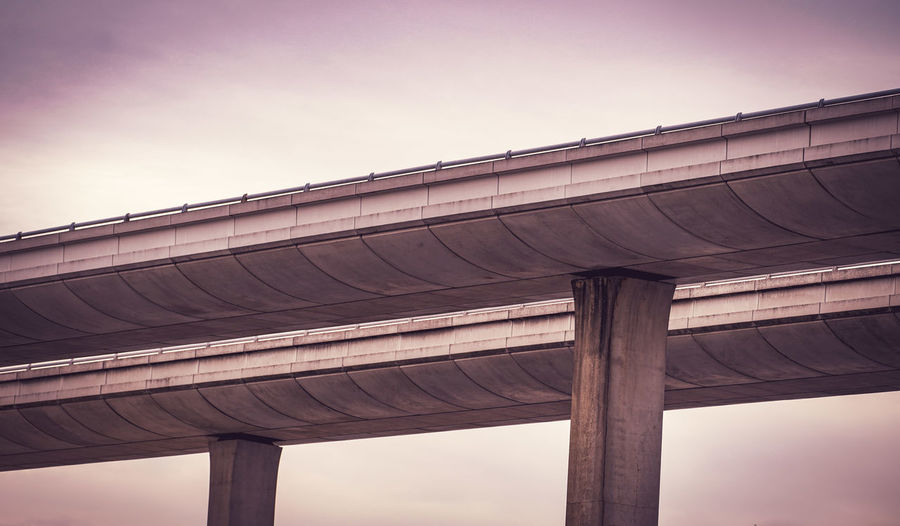 Low angle view of bridge against clear sky