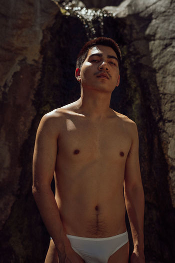 Portrait of shirtless man