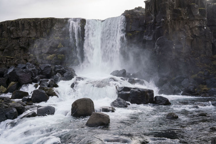 Öxarárfoss waterfall in thingvellir national park