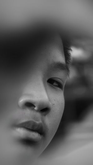 Reflection of boy seen in mirror