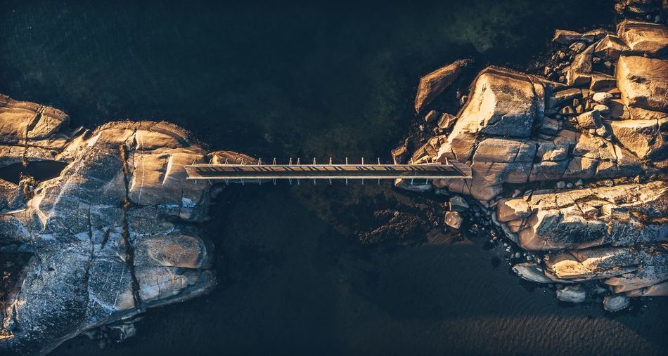 Aerial view of bridge over water