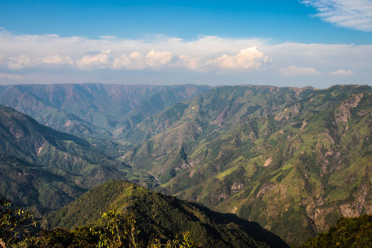 Mountain range with amazing blue sky beautiful landscape