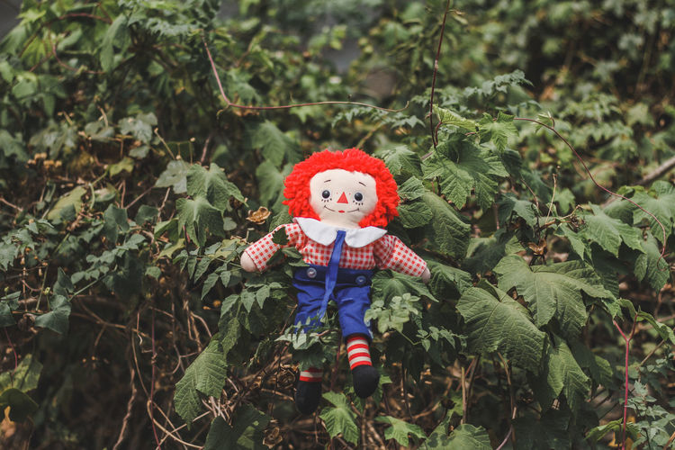 Red toy on field