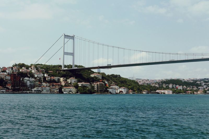 View of  bosphorus bridge over marmara sea