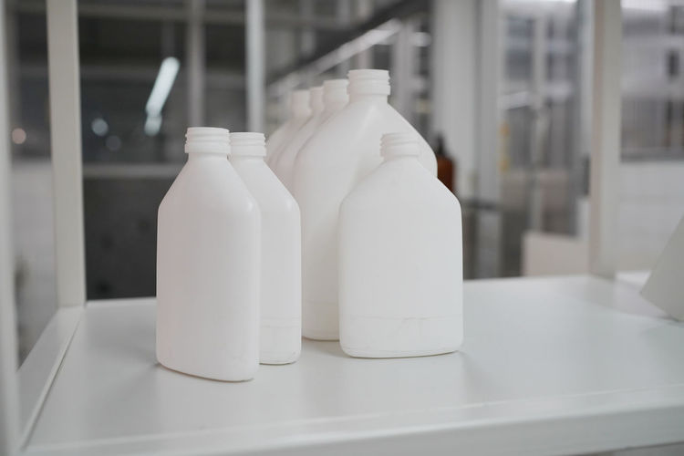 Close-up of bottles on table