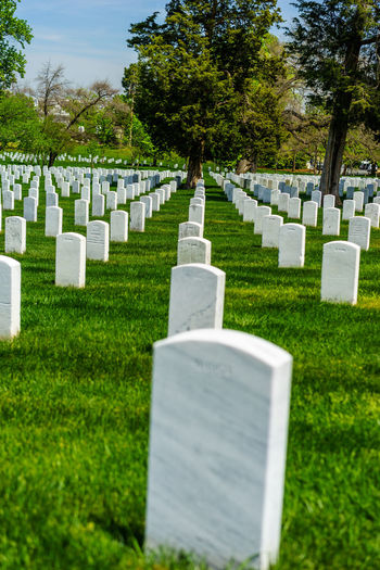 White tombstones at arlington national cemetery