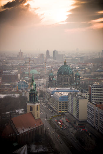View over berlin on a wintersday