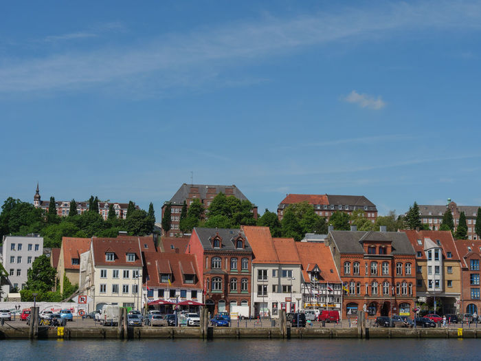 The city of flensburg at the baltic sea