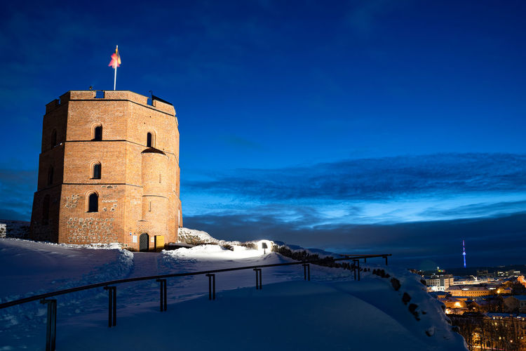 Gediminas tower or castle, the remaining part of the upper medieval castle in vilnius, lithuania 