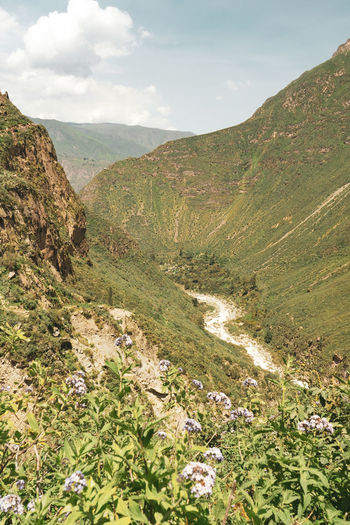 Scenic view of mountains against sky