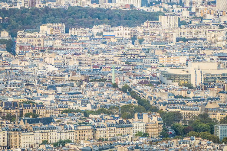 Aerial view of the square of the bastille in paris