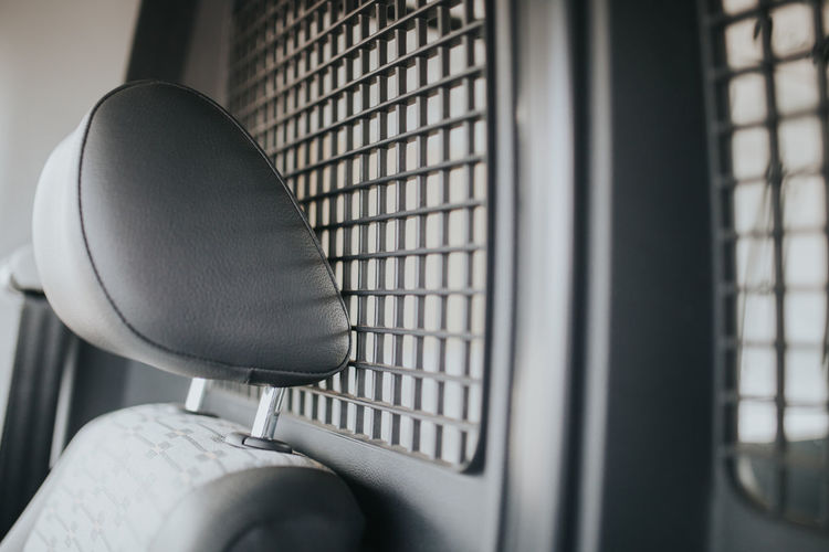 Close-up of vehicle seat in car