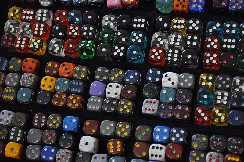 Full frame shot of multi colored dice