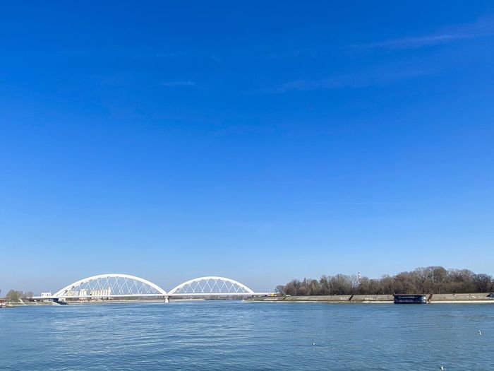 New bridge in novi sad, serbia, built in place of a buitiful bridge destroyed by nato in 1999.